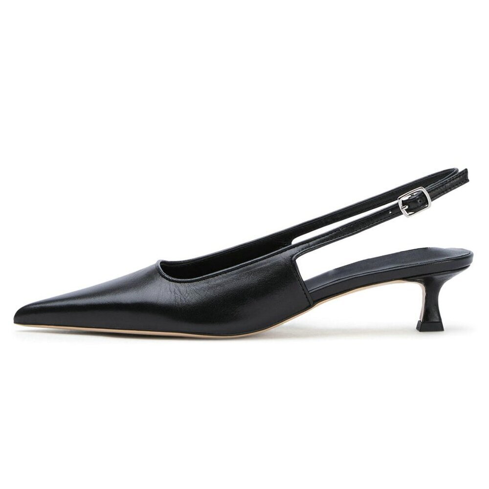 Pointed Toe Slingback Kitten Heel Pumps Formal Dress Shoes Women